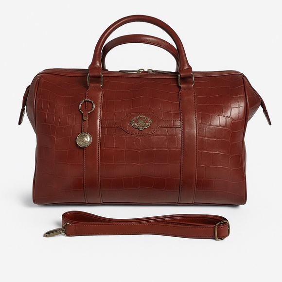 BUENO Burgundy Faux Croc Weekender Travel Bag Detachable Strap OS - Picture 1 of 14